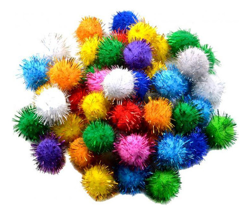 50 Piezas De Pompones Para Manualidades Y Pompones Borrosos,