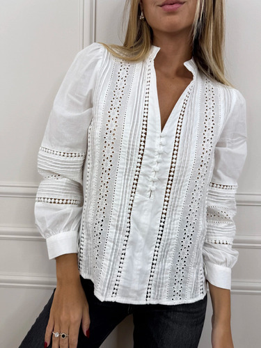Camisa Blusa Importada Broderie Puntillas Hippie Chic Boho