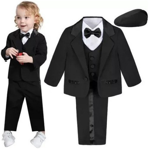 Traje Niño Bebé Bautizo Boda Cumpleaños Formal Ropa 5 Piezas