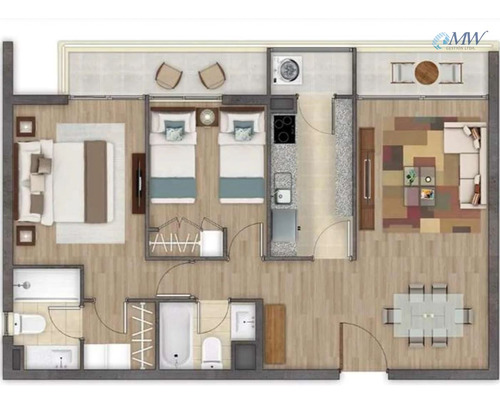 Amplio Departamento En Venta De 2d 2b. En Santiago
