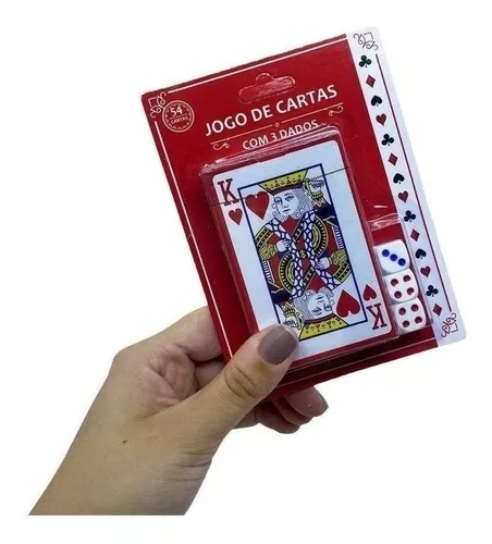 Jogo de Cartas - Baralho com 3 Dados