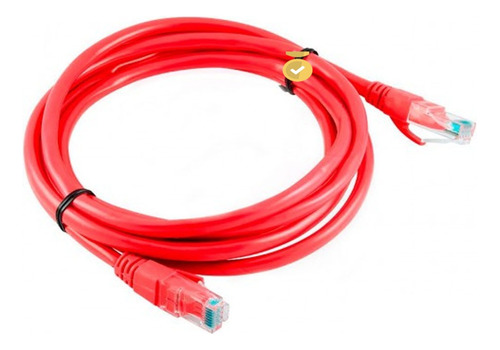 Cable De Red Ftp Powest Patch Cord Blindado Rojo Cat6a 7pies