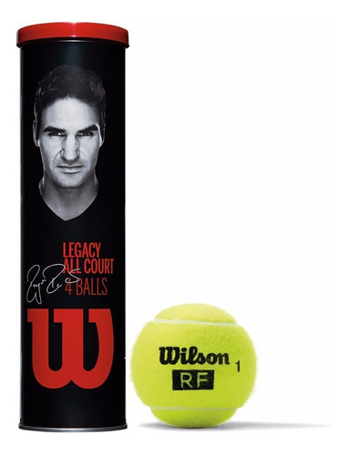 Tubo Pelotas Tenis Wilson Roger Federer Legacy X 4 Pelotitas Tennis