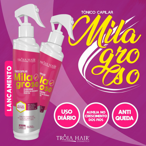 Lanç. Tônico Milagroso P/ Crescimento Capilar 300ml Tróia