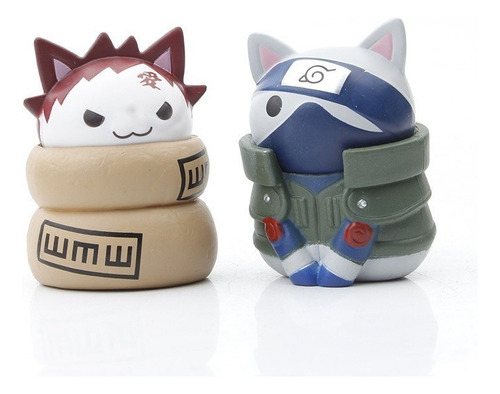 Figura De Acción De Naruto Kit 8 Bonecos Gato Modelo Q Versi