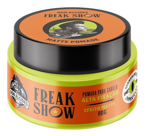 Imagem 1 de 7 de Pomada Para Cabelo Efeito Matte Freak Show 100g Don Alcides