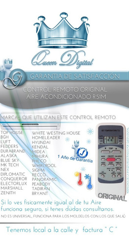 Control Remoto Aire Condicionado Wescott Ansonic Durabrand