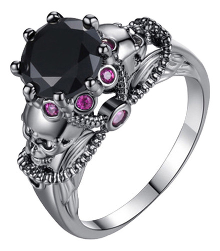 W Mujer Hombre Anillos Retro Vintage Halloween Calavera