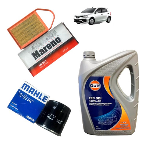 Kit De Filtros + Aceite 10w40 Toyota Etios 1.5 2013 Al 2016