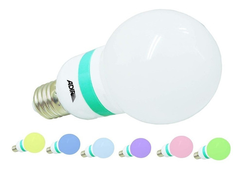 Foco Bulbo Rgb Colores Intermitentes Base E27 3w Adir 2918