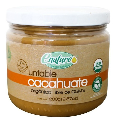 Imagen 1 de 2 de Crema De Cacahuate Orgánica Enature 280 G