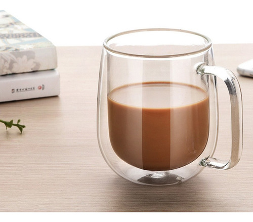 Para Taza De Café De Vidrio Aislado De Doble Pared