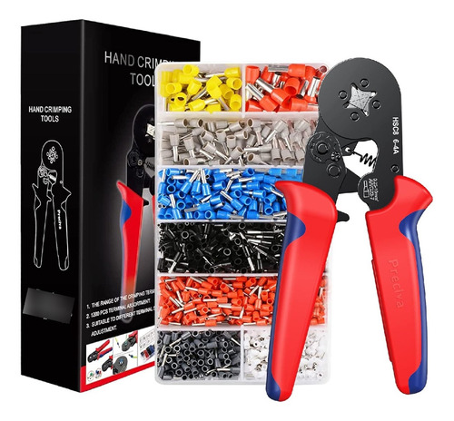 Preciva Awg23-7 Pinza Crimpeadora + Organizador De Terminales De 1200pcs 