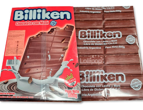 Chocolate Con Mani Billiken X 500 Gr Sin Tacc - Lollipop