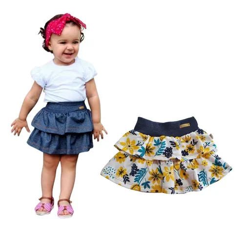 Saias infantil de best sale babado