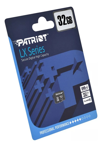 Tarjeta de Memoria Micro Sd 32gb Clase 10 Patriot Lx Serie Flash Videovigilancia Cámaras Color Negro