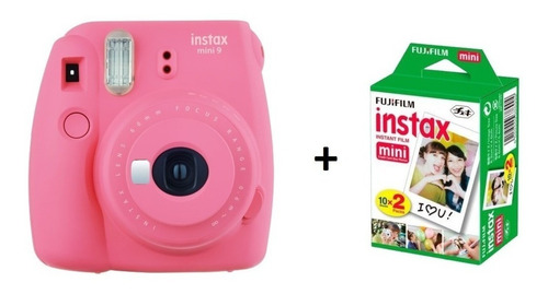 Câmera Fuji Instax Mini 9 Rosa Flamingo + 20 Poses