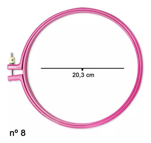 Bastidor Regulavel P/ Bordar Nº8 - 20,3cm Original Círculo