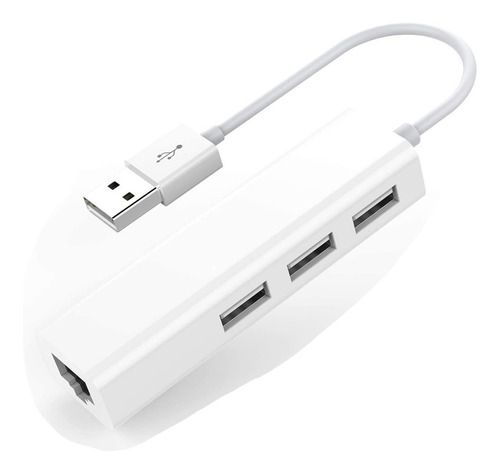 Imagen 1 de 6 de Usb 2.0 Hub Ethernet Rj45 Adaptador De Pc Portátil