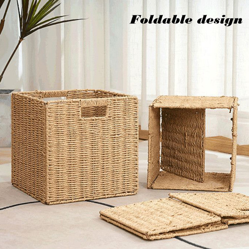 Cesta De Ratán De Imitación Para Guardar Ropa, Aperitivos Y
