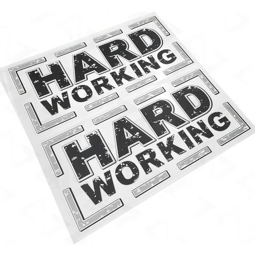 Adhesivo con emblema Kit 3 Hard Working Road 2013 A de 17 caras