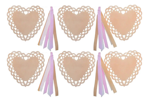 Guirnalda Corazon Calado Nude Con Tiras Fiselina X1u