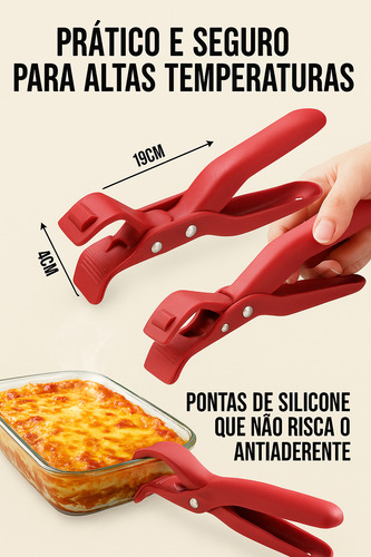 Kit Com 3 Clipes Pegadores De Pratos Quentes Multiuso