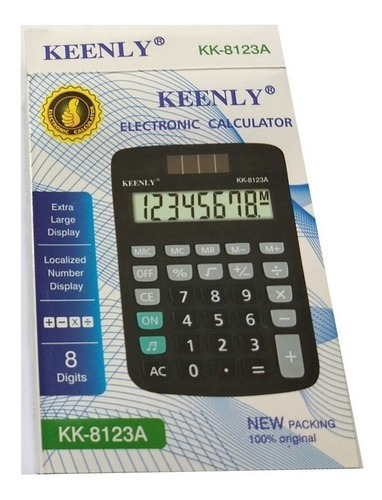 Calculadora Eletronica Keenly Kk-8123a Preto 8 Digitos