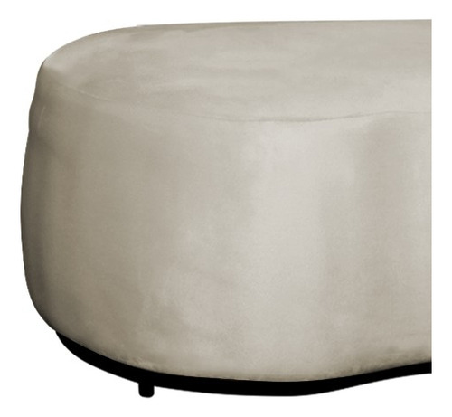 Puff Decorativo Beatriz Orgânico Crm Veludo Azul Turquesa Cor Veludo Bege