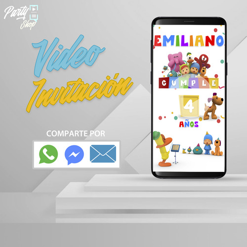 Video Invitación Pocoyo Invitación Digital