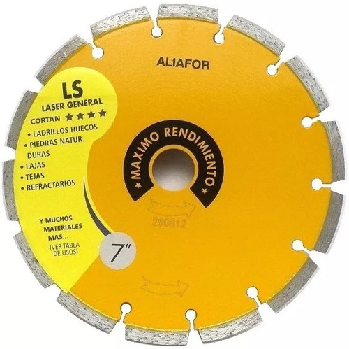 Disco Diamantado Aliafor Ls 7 180mm Ladrillos Huecos