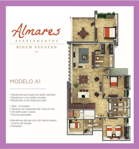 Departamento Amueblado En La Playa En Renta En Almares, Kinuh Telchac Puerto.
