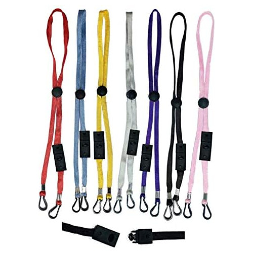 7 Piezas De Lanyard De Tela Suave Multicolor Rompevient...