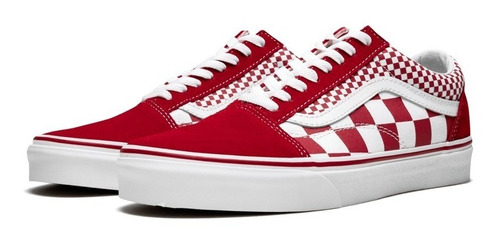 Tenis Vans Classic Old Skool Cuadros Rojo | Mercado Libre