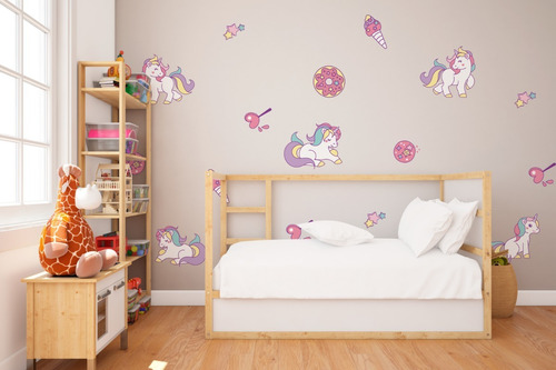 Adesivo Decorativo De Parede Unicornio Quarto Infantil Kids