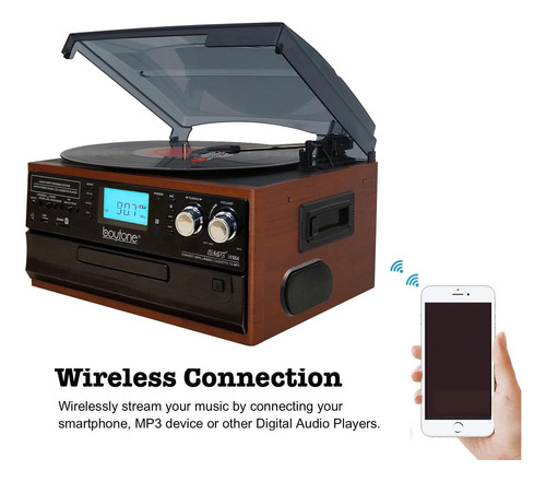 Tocadiscos Boytone Bt-22ms Bluetooth Y Radio Am/fm