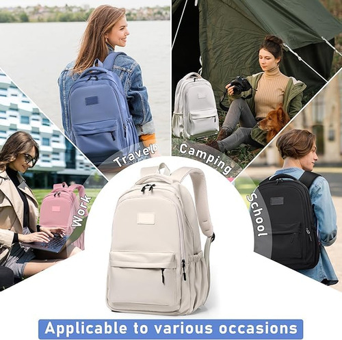 Mochila Para Ordenador Portátil, Mochila De Viaje, Mochila Impermeable,mochilas Para Hombres Y Mujeres Para Estudio, Viajes, Trabajo (casual, Negro,