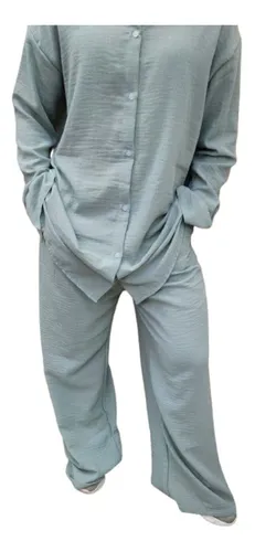 Conjunto Lino Cey Palazzo C/ Elastico+camisa Manglarg Tm Axl