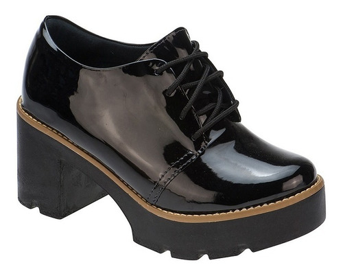 Sapato Oxford Feminino Tratorado Salto Curto | P01a1.ox