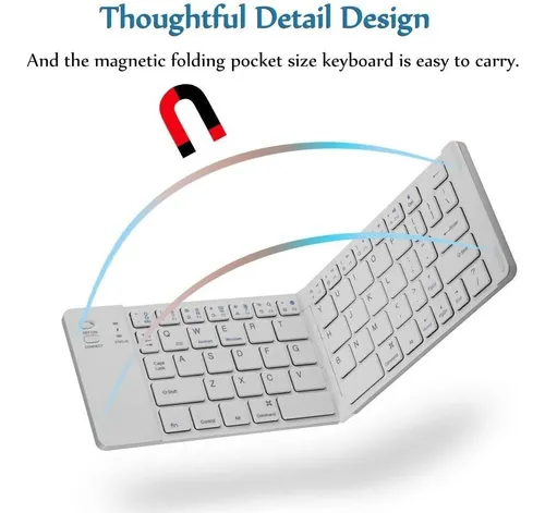 Mini Teclado Inalambrico Plegable Portatil, Bluetooth