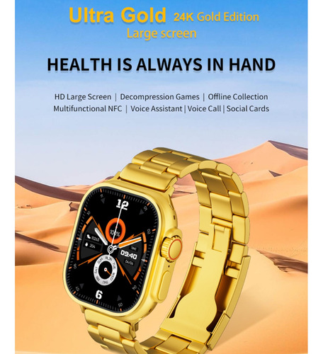 Relógios Smartwatch Feminino Gold Luxo + Pulseiras Brinde Nf