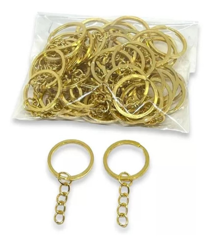 100 Unidades Argollas Llaveros 2.5cm Dorado Manualidades 