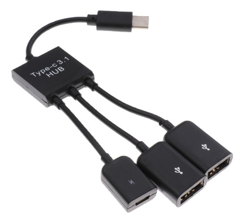 3en1 Usb 3.1 Tipo C Macho A Hembra Doblel Usb2.0 + Micro Usb