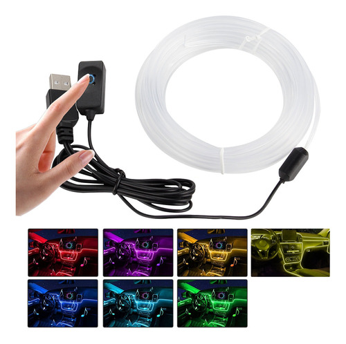 Wire Hilo 7 Colores Luminoso Luz Neon Dj Cable Tron Led 3m