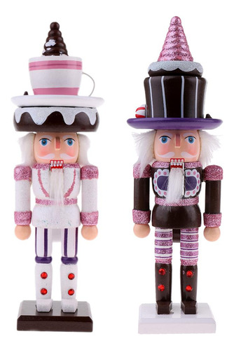 2pcs Pastel Cascanueces Marioneta Muñeca Juguete Adorno De