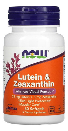 Luteína E Zeaxantina 60softs Proteção Dos Olhos Now Foods