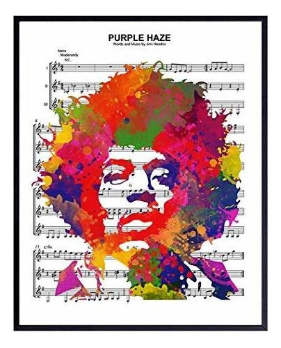 Póster De Jimi Hendrix 8 X 10, Arte De Pared, Decoración D