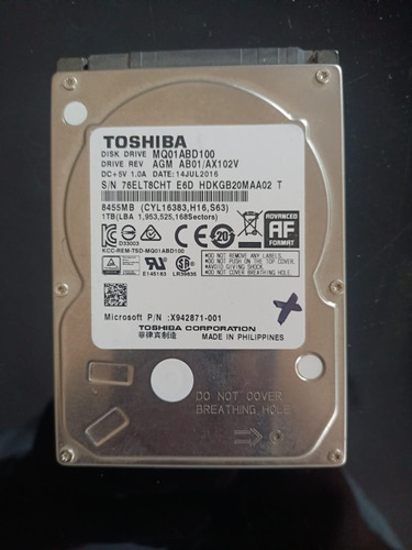 Disco Duro Toshiba 1 Tb Usado 