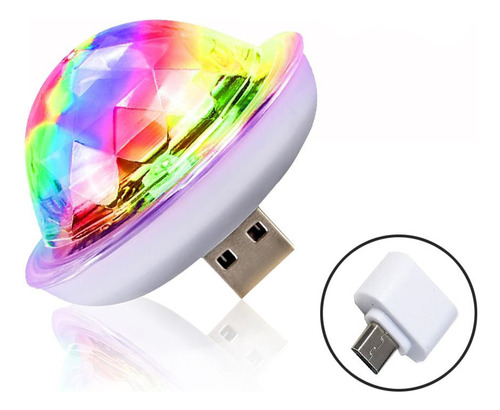 Mini Lámpara Led Usb Para Coche Con Luz Ambiental Dj Rgb (co