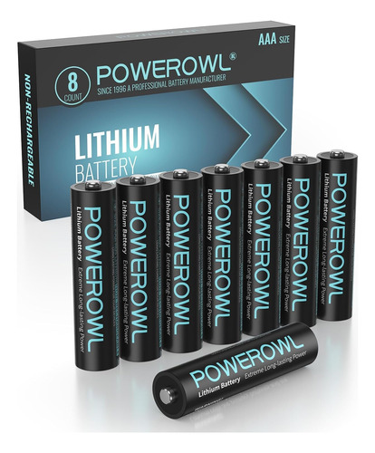 Powerowl Baterias De Litio Aaa De Alta Capacidad De Larga Du